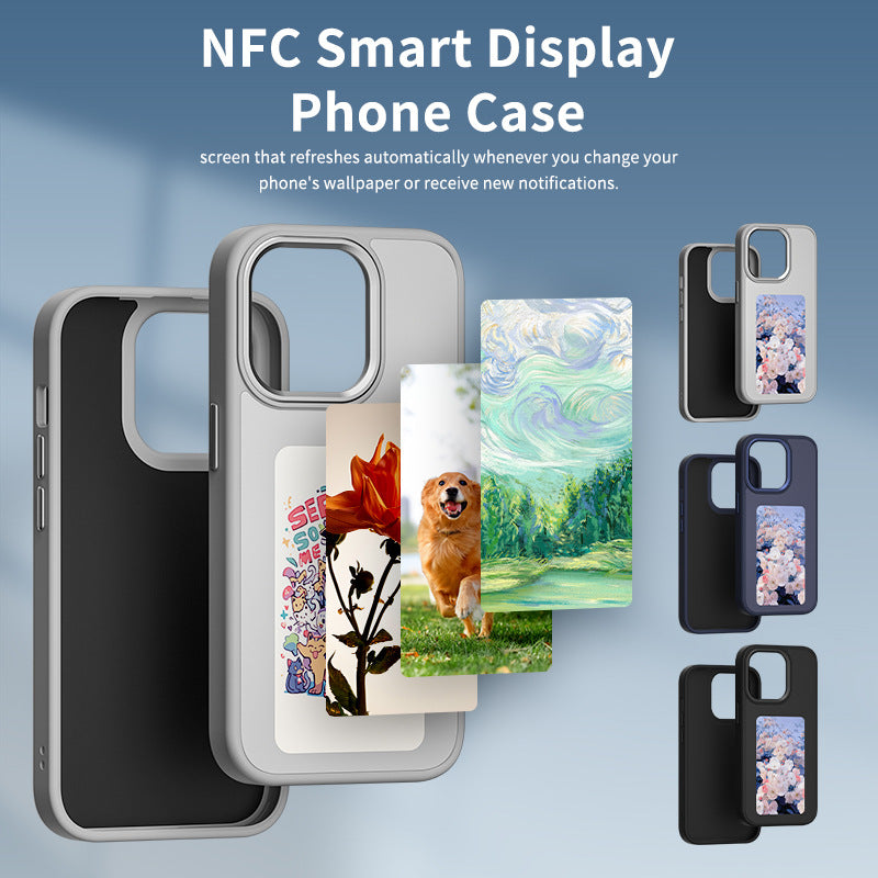 DIY Personalized Four-color Ink Screen NFC Transmission Back Cover Case for iPhone 16/ 15/ 14 Pro Max