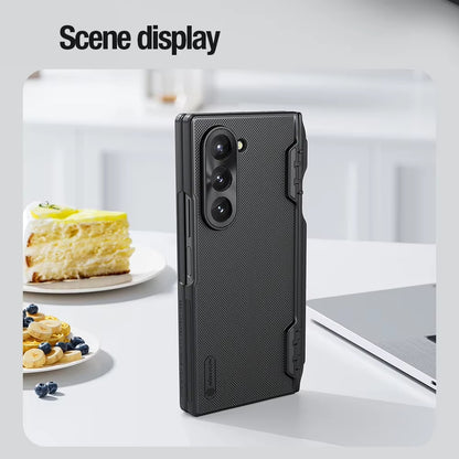 Super Frosted Shield Fold Protective Back Cover Case with Pencil Holder for Samsung Galaxy Z Fold 6 5G