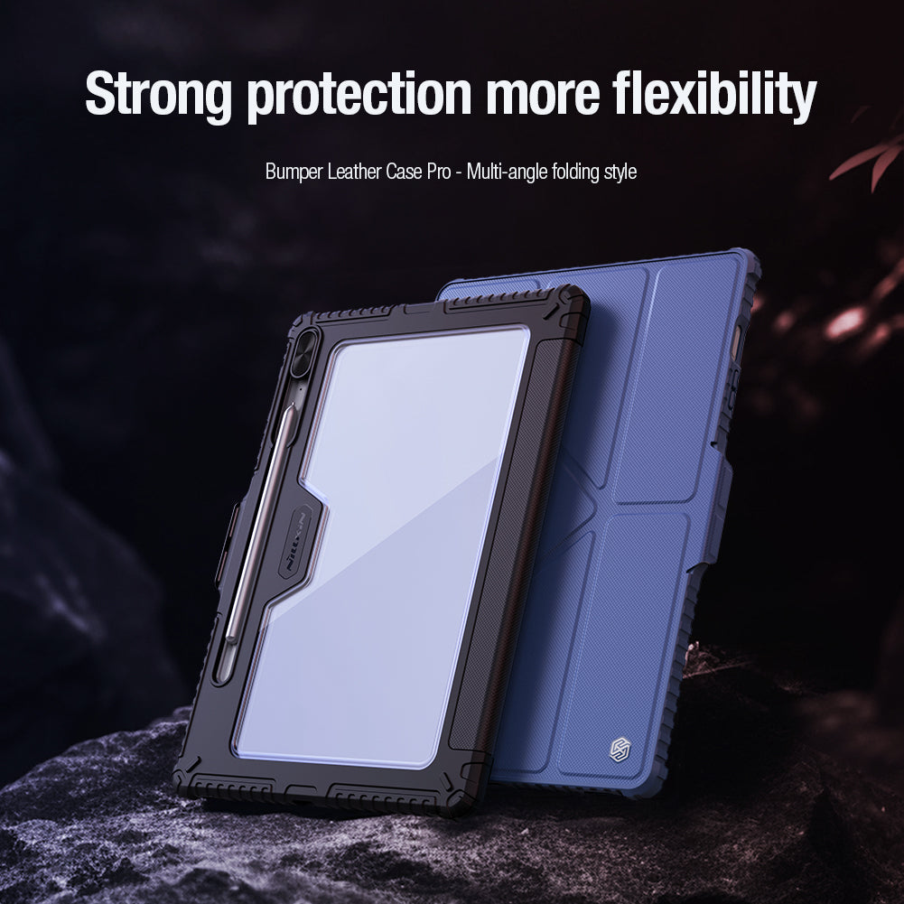 Bumper Pro Multi-angle Folding Fall Protection Case for Samsung Galaxy Tab S9 Ultra/ S9 Plus/ S9 FE+