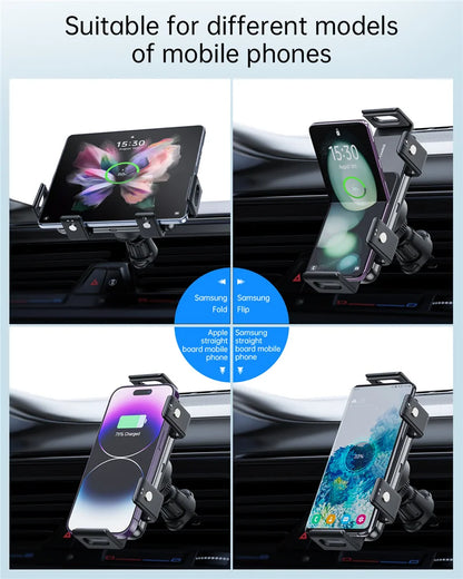 Car Wireless Charger Stand Phone Holder Mount 15W Fast Charging for Samsung Galaxy Z Fold Flip 6 5 4 3 Google Pixel Fold