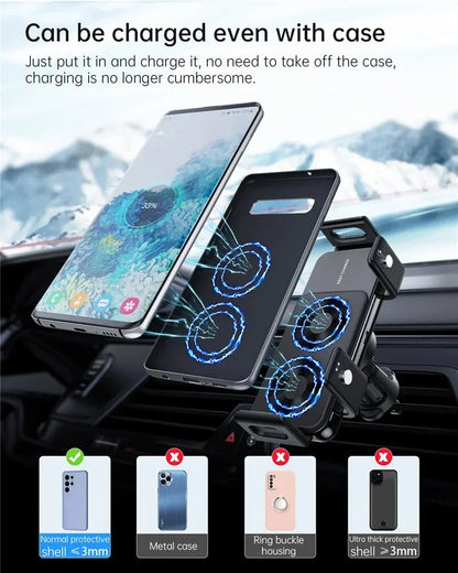 Car Wireless Charger Stand Phone Holder Mount 15W Fast Charging for Samsung Galaxy Z Fold Flip 6 5 4 3 Google Pixel Fold