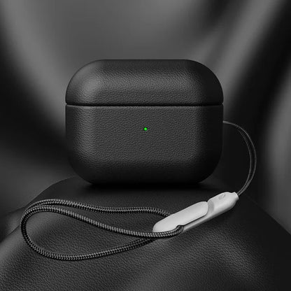 حافظة جلدية واقية كاملة التغطية مقاومة للسقوط مع حبل قصير لجهاز AirPods Pro 2nd