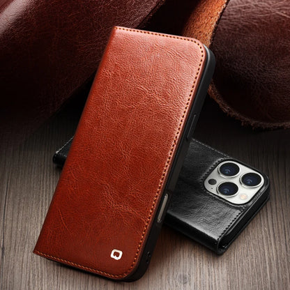 Premium Natural Cowhide Genuine Leather Folio Flip Kickstand Case for Apple iPhone 16 Pro Max