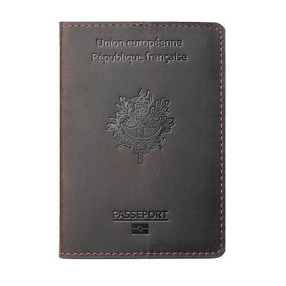 Vintage Durable Genuine Leather Business Passport Cover Case