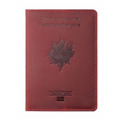 Vintage Durable Genuine Leather Business Passport Cover Case