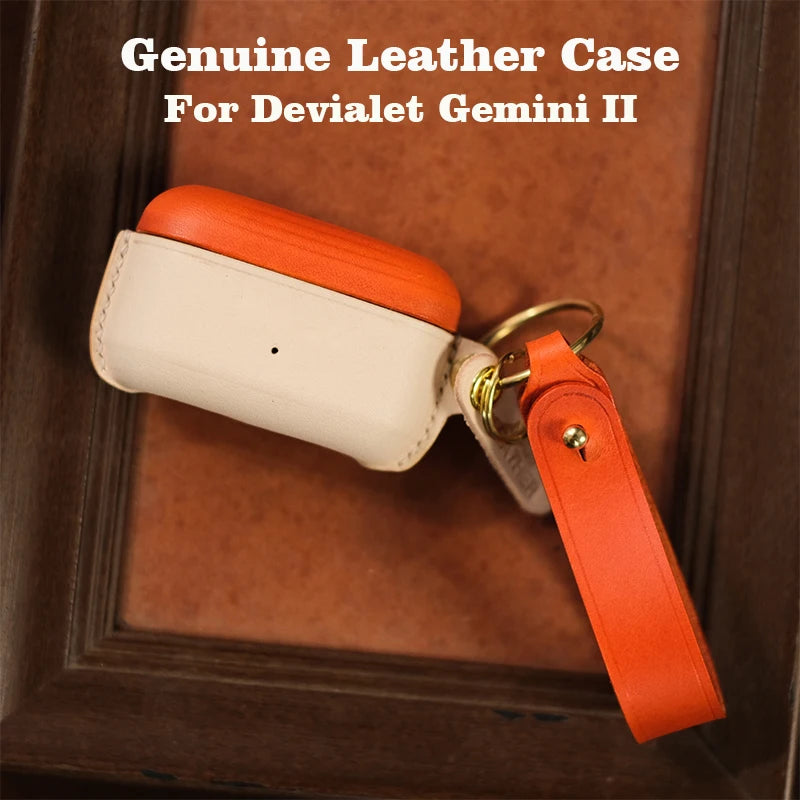 Genuine Leather Bluetooth Earphone Case for Devialet Gemini II