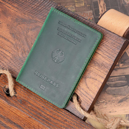 Vintage Durable Genuine Leather Business Passport Cover Case