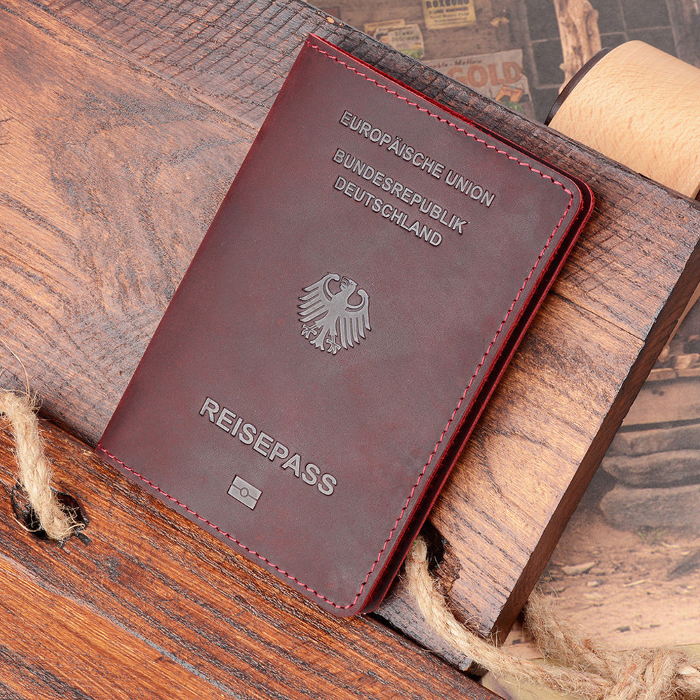 Vintage Durable Genuine Leather Business Passport Cover Case