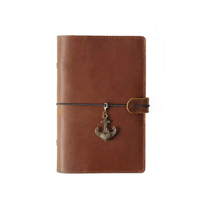 Leather Journal Planner Multifunctional Handmade Notebook Retro Metal Spiral Diary Rope Travel Note Book School Office A5 A6 A7