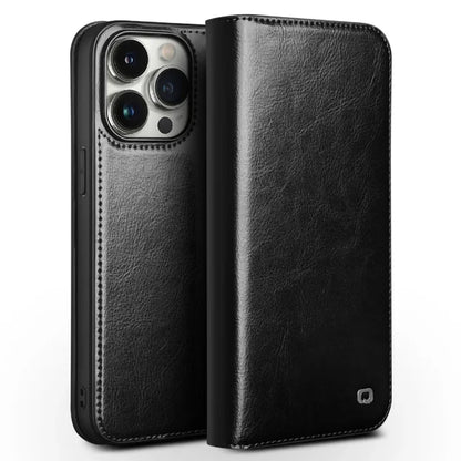 iPhone 15 14 13 12 Pro Max Genuine Leather Card Slots Holster Case