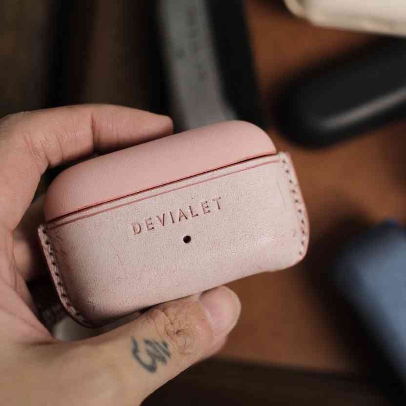 Handcraft Customizable Personalized Genuine Leather Bluetooth Earphone Case for Devialet Gemini II