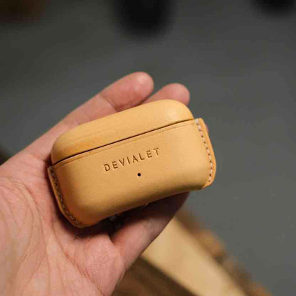 Handcraft Customizable Personalized Genuine Leather Bluetooth Earphone Case for Devialet Gemini II