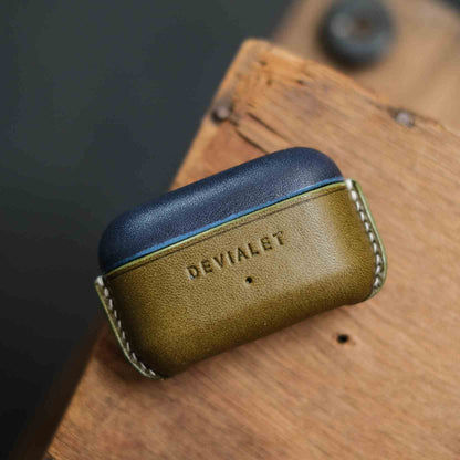 Handcraft Customizable Personalized Genuine Leather Bluetooth Earphone Case for Devialet Gemini II