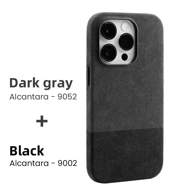 ALCANTARA Business Supercar Interior Same Suede Leather Magnetic Cover Case for iPhone 16 Pro Max 15 14 13