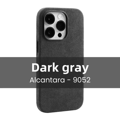 ALCANTARA Business Supercar Interior Same Suede Leather Magnetic Cover Case for iPhone 16 Pro Max 15 14 13