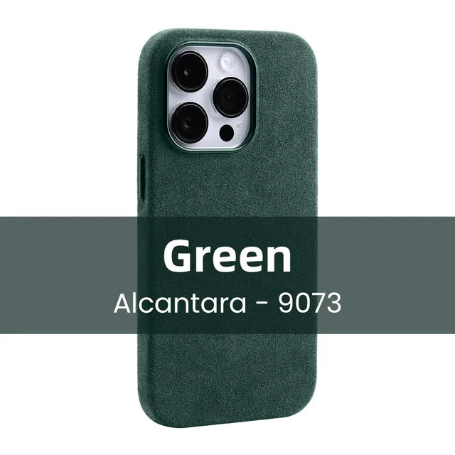 ALCANTARA Business Supercar Interior Same Suede Leather Magnetic Cover Case for iPhone 16 Pro Max 15 14 13