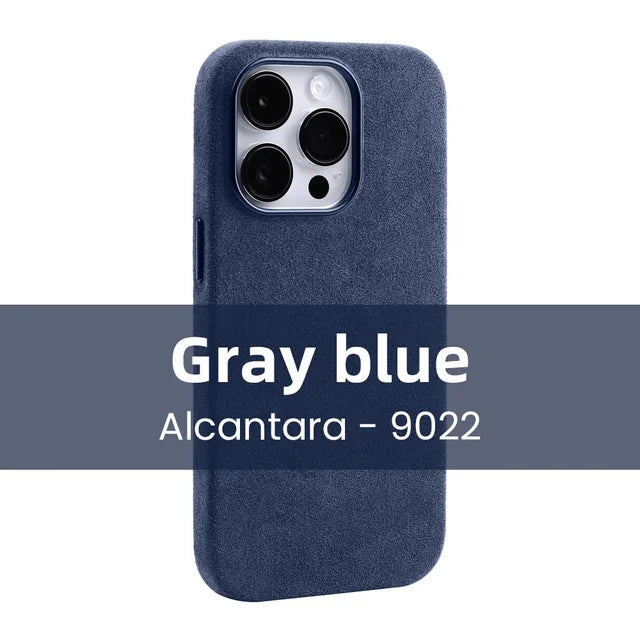 ALCANTARA Business Supercar Interior Same Suede Leather Magnetic Cover Case for iPhone 16 Pro Max 15 14 13