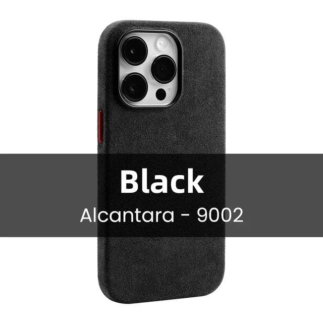 ALCANTARA Business Supercar Interior Same Suede Leather Magnetic Cover Case for iPhone 16 Pro Max 15 14 13