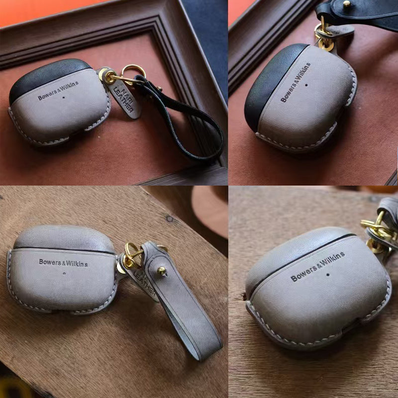 Tasche für Bowers & Wilkins Pi8 Pi6 aus echtem Leder für drahtlose Kopfhörer von Handcraft